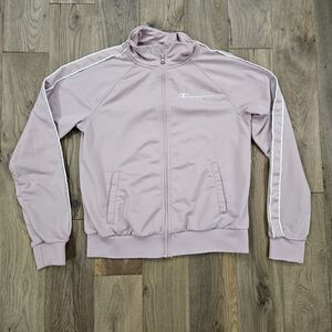 Champion Womens Small Pink Heritage Track Fleece Jacket Full‎ Zip 549707